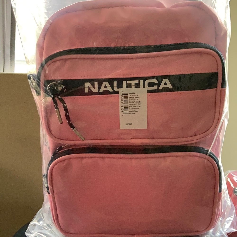 Nautica backpacks brand new three colors baby pink, red and black